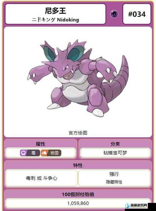 精灵宝可梦GO中的尼多王实力如何？揭秘Pokemon Go尼多王精灵图鉴